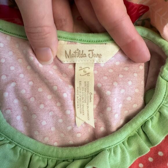 Matilda Jane Girls Dress Size 6 Pink Polka Dot Butterfly Twirl Play Dress Ruffle - Picture 2 of 7